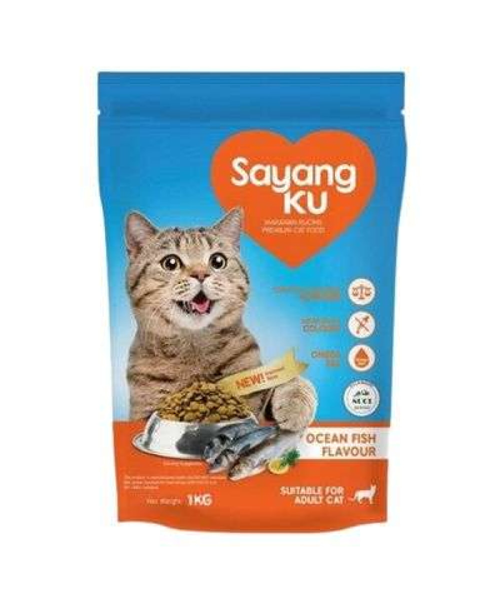 SAYANGKU CATFOOD 1KG OCEAN FISH (DRY)