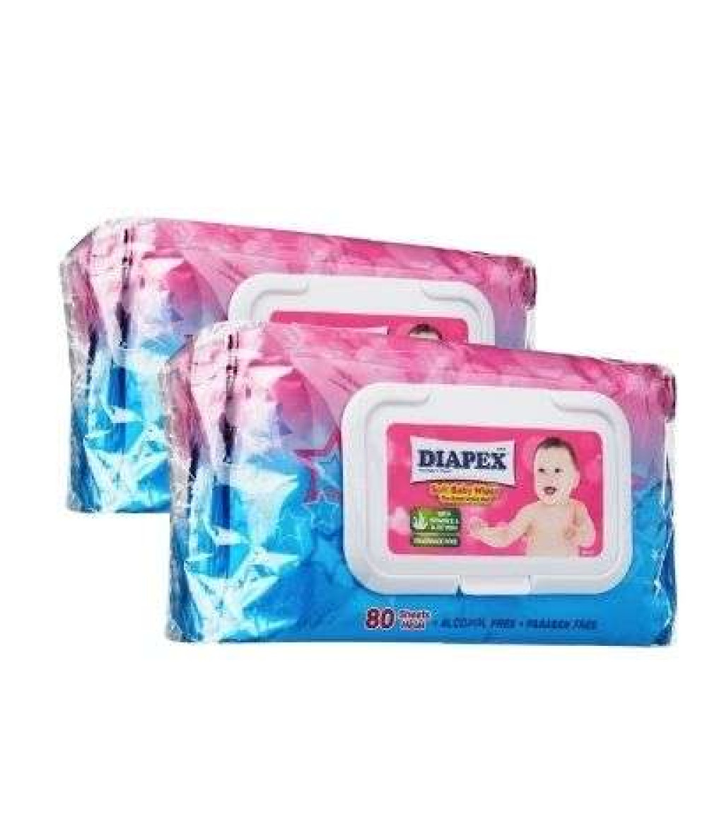 DIAPEX SOFT BABY WIPES 80'S*2 TP