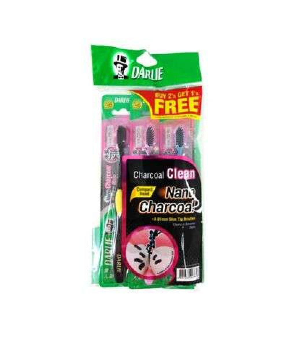 DARLIE TOOTHBRUSH NANO CHARCOAL CLEAN SOFT (B2F1)