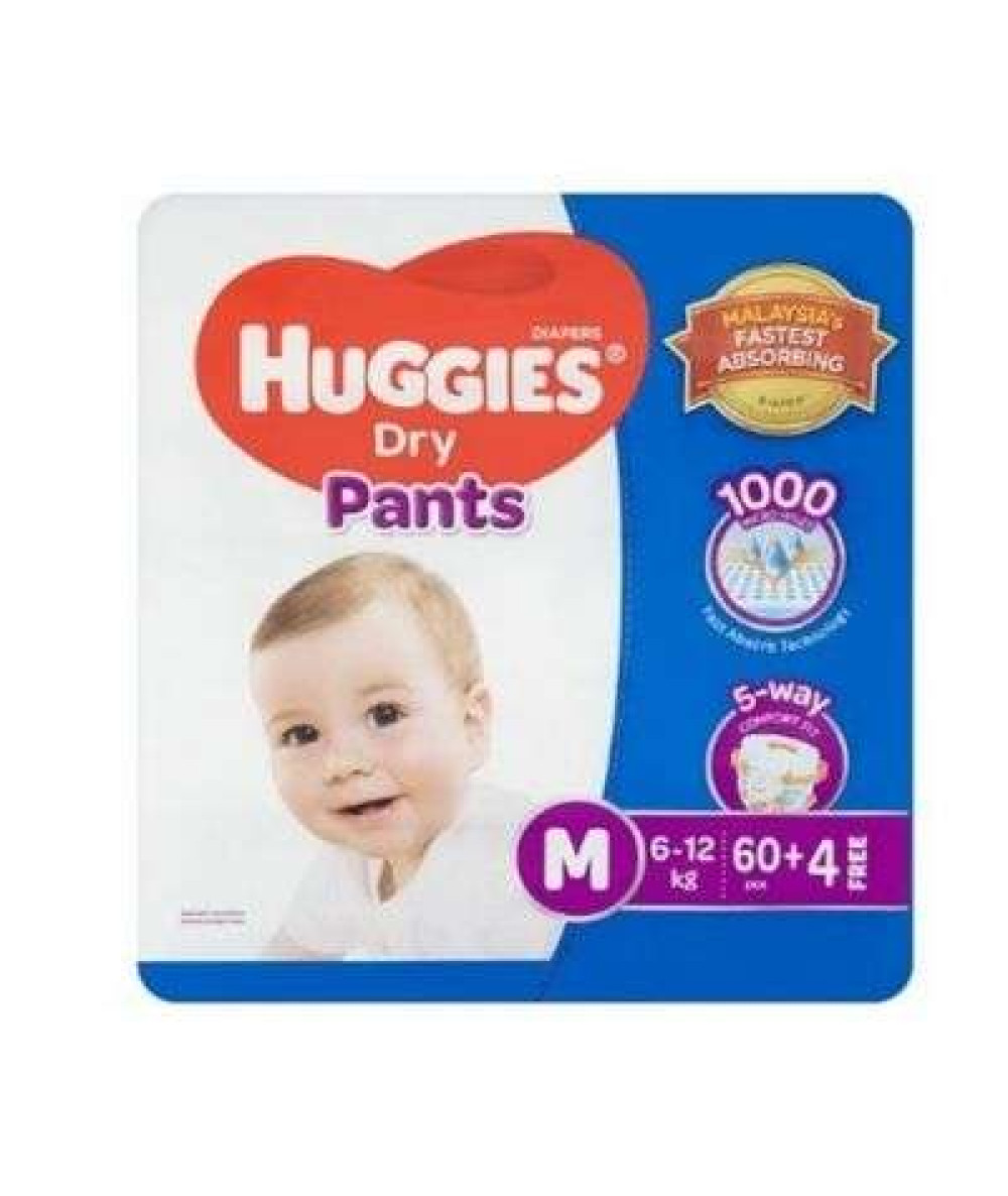 HUGGIES DRY PANTS SUPER JUMBO PACK M 50'S+8 