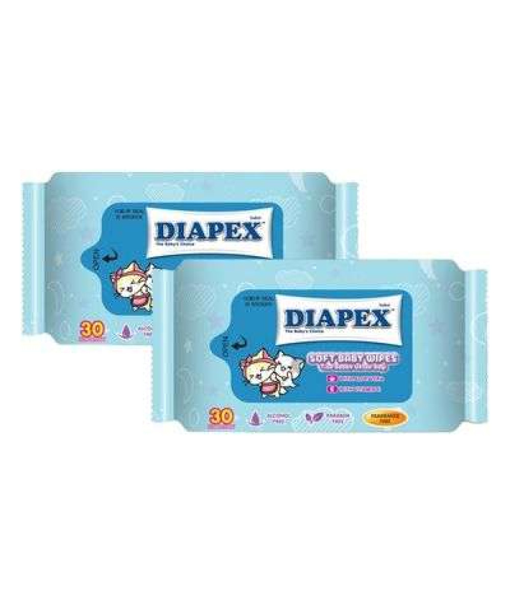 DIAPEX SOFT BABY WIPES 30'S*2