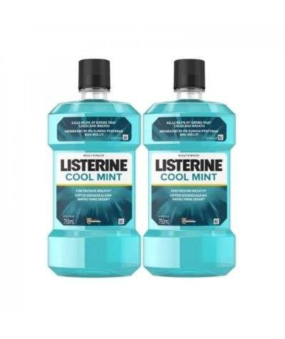 LISTERINE MOUTHWASH 750ML*2 COOL MINT 