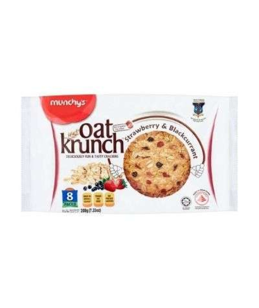 MUNCHYS OATKRUNCH 208G STRAWBERRY & BLACKCURRANT