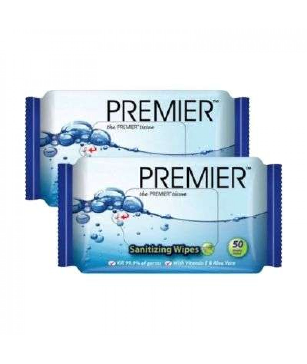 PREMIER SANITIZING WIPES 50'S*2