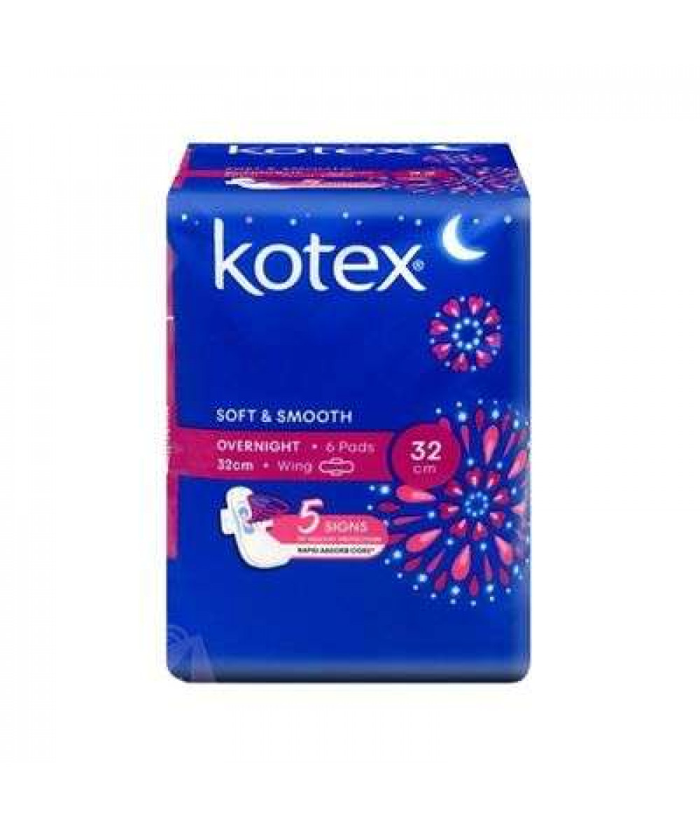 KOTEX OVERNIGHT 32CM*6'S WING 