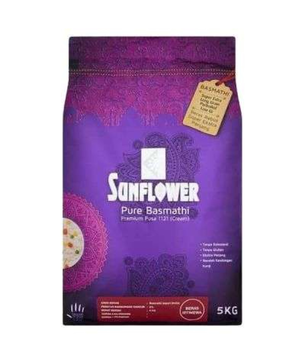 SUNFLOWER PURE BASMATHI STEAM PUSA 5KG CREAM