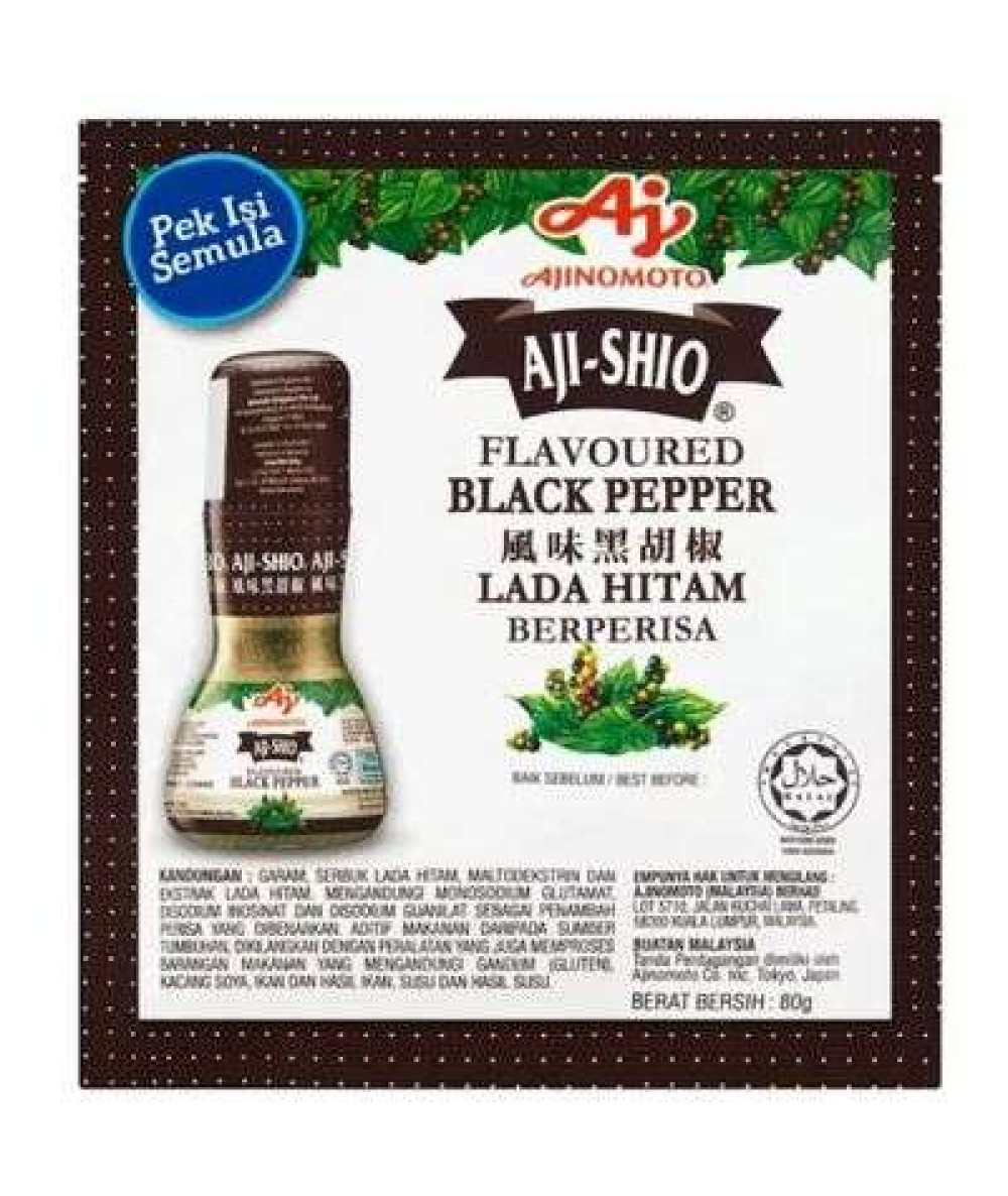 AJI SHIO REFILL PACK BLACK PEPPER 80G