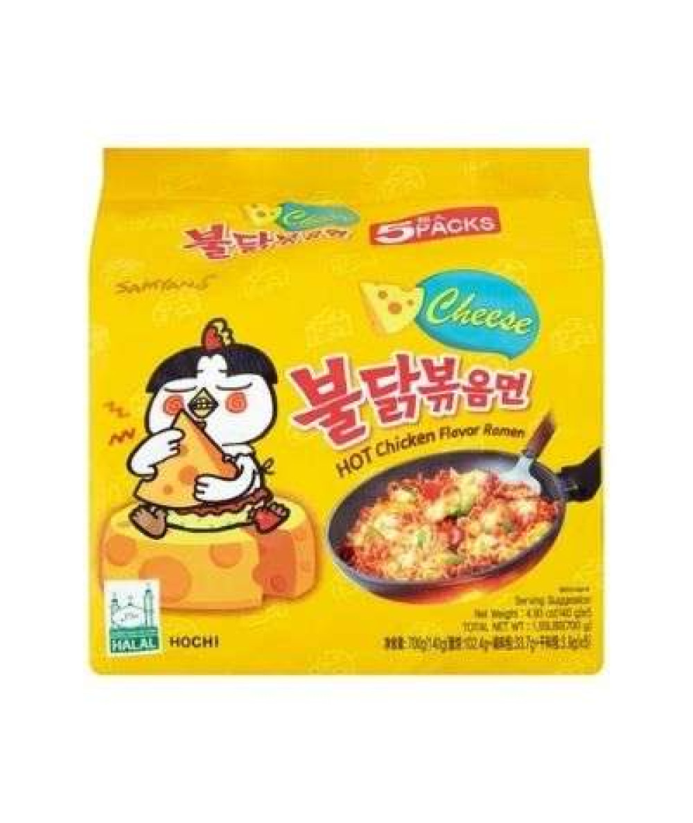 SAMYANG HOT CHICKEN FLAVOR RAMEN 140G*5 CHEESE