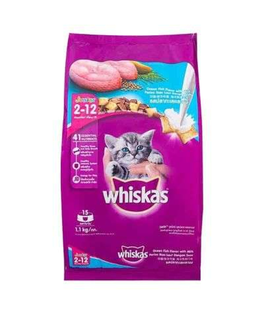 WHISKAS POCKETS JUNIOR 1.1KG OCEAN FISH DRY