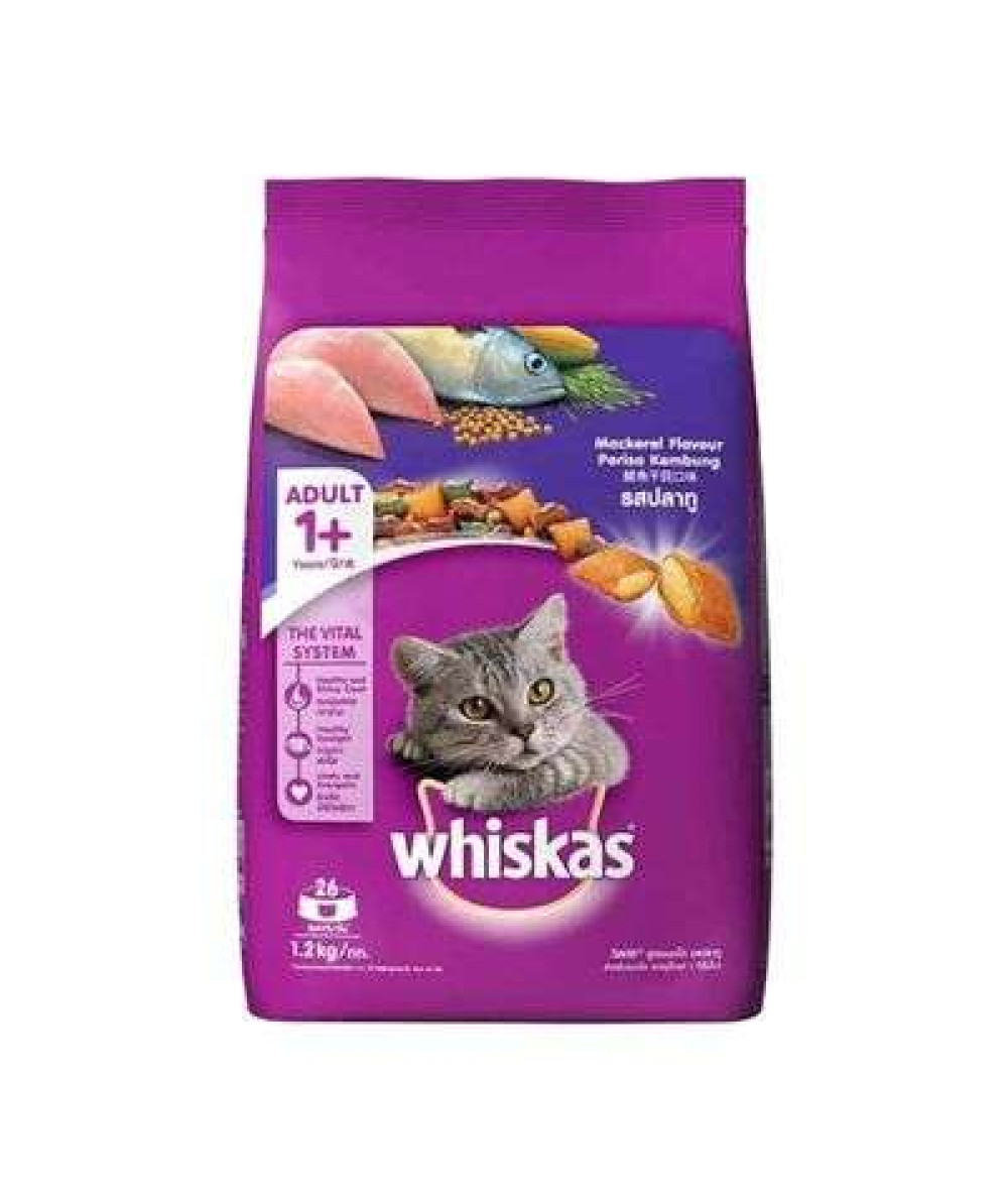 WHISKAS POCKETS 1.2KG MACKEREL DRY