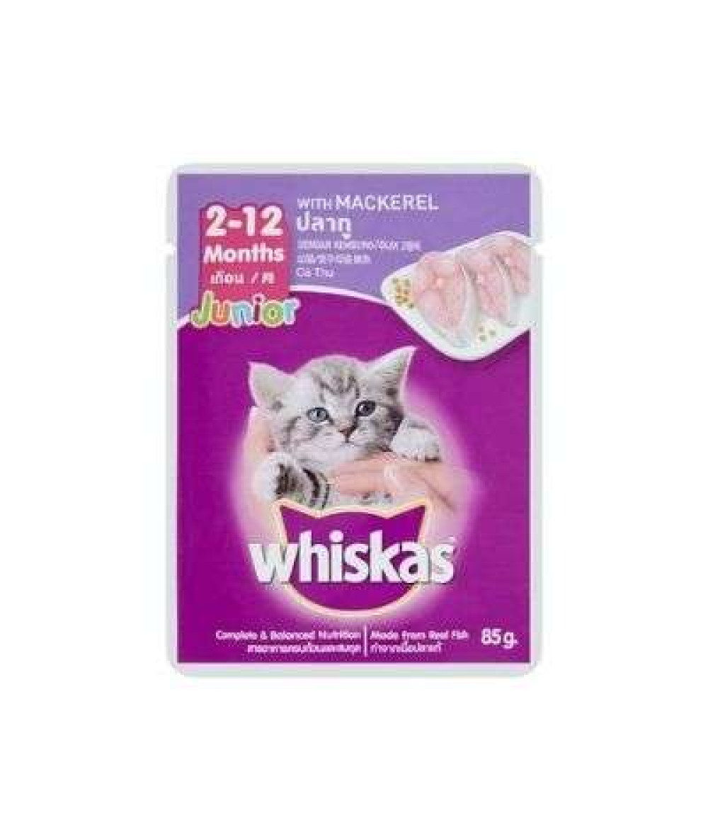 WHISKAS POUCH JUNIOR 80G MACKEREL WET