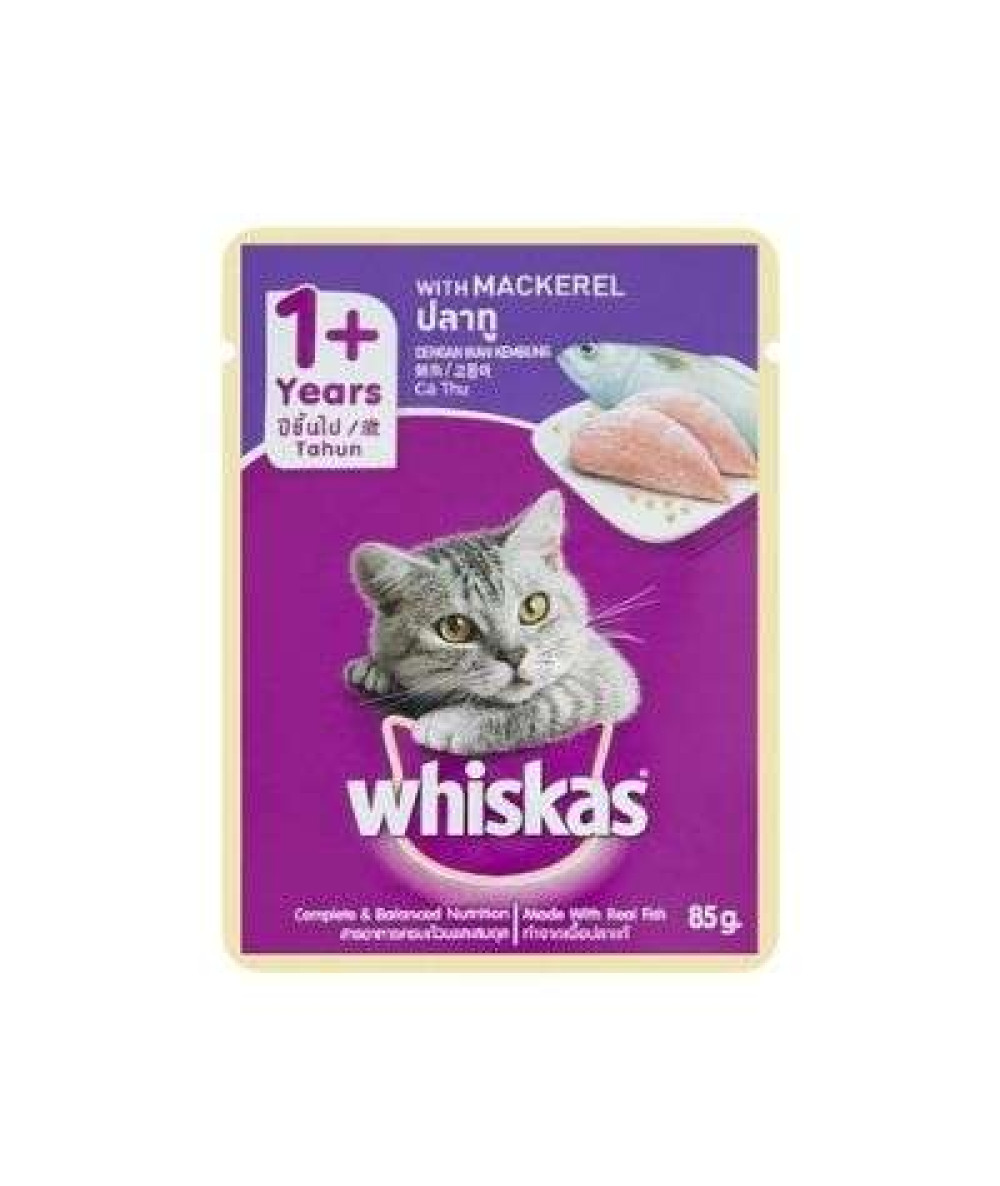 WHISKAS POUCH 80G MACKEREL WET