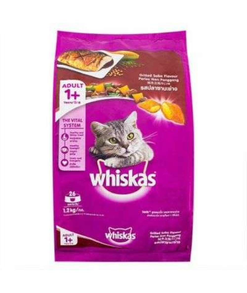 WHISKAS POCKETS 1.2KG GRILLED SABA DRY